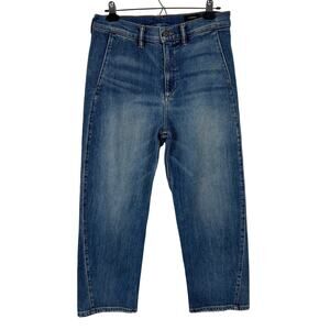 Vince Cropped Jeans 29 High Rise slight barrel leg, relaxed fit Blue
